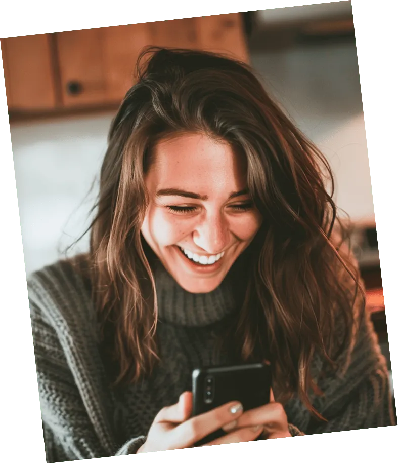 Woman using a mobile app on her phone